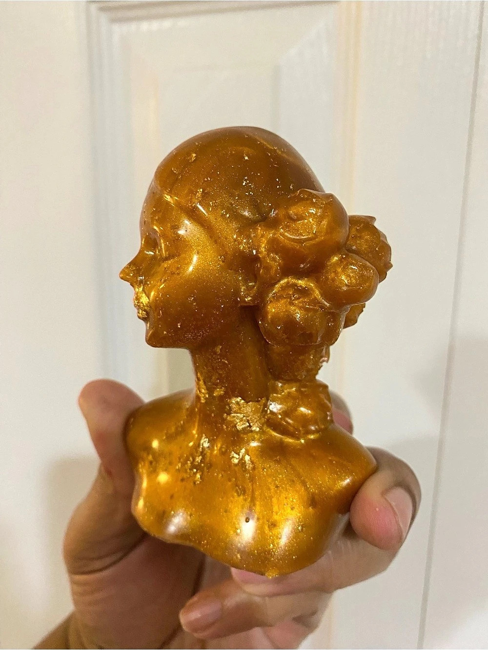 Red Gold Resin Bust Sculpture Goddess, Set - Picture 12 of 13